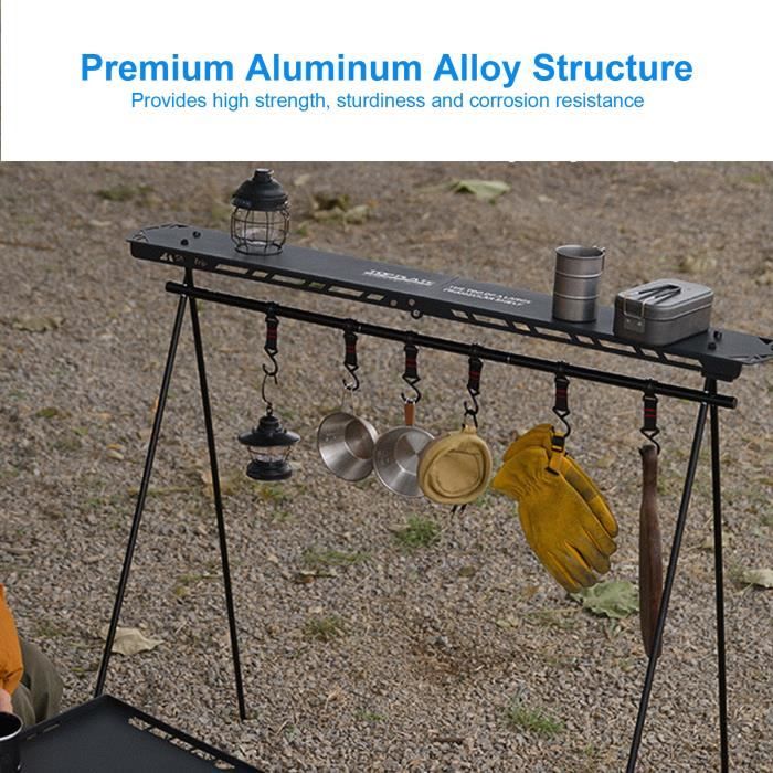 Support de trépied de camping : stabilisateur pliable pour poêle