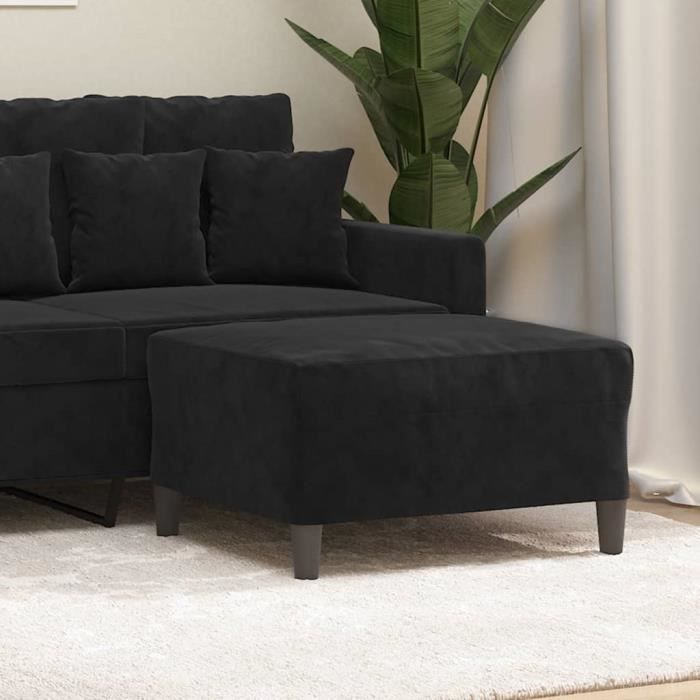 349322 vidaXL Repose-pied Noir 70x55x41 cm Velours