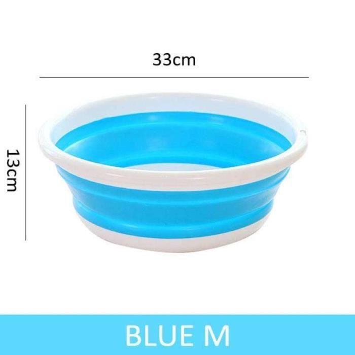Bassine Pliable En Plastique - 26x17 Cm, Bleue, Pour Pieds, Lavage, Voyage, Camping - 5