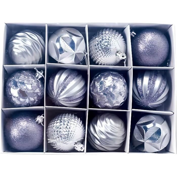 Decoration De Sapin Boules Décor Argent Boule Eclat Pour Arbre De Noël