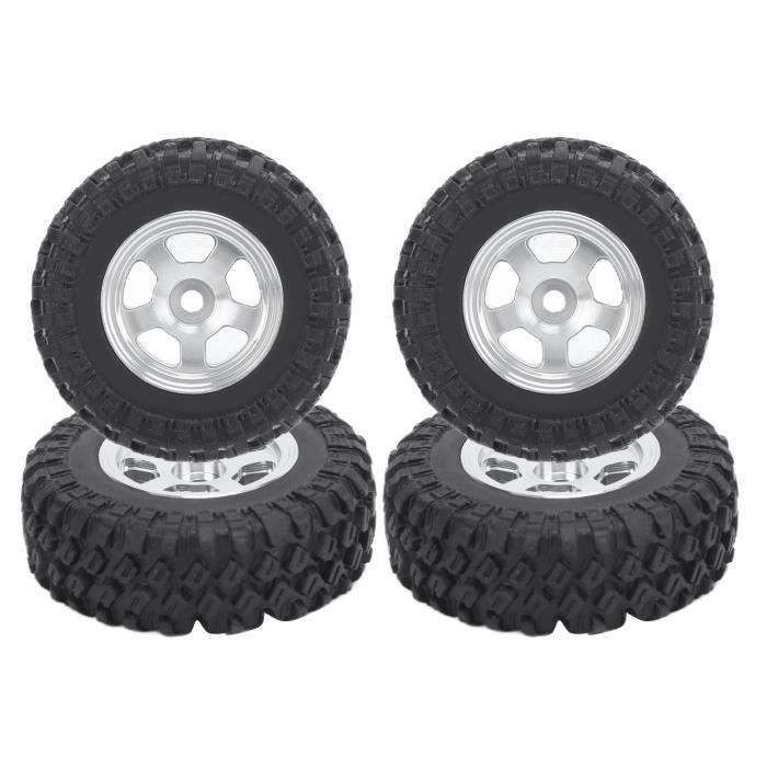 Jeu 4 Pneus Jantes RC 1/10 F Fityle - Caoutchouc Noir Moyeu 12mm - Pour TT02 XV01 Rally - Adhérence Max