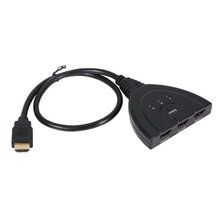 Noir 3 Port HDMI multi Commutateur d'affichage automatique Hub répartiteur  1080P Adaptateur TV HD- Noir -CY - Cdiscount TV Son Photo