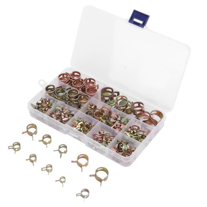 Colliers De Serrage - HAOPYOU - 96 Pièces - 8 Tailles - Acier à Ressort