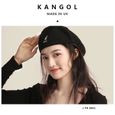 Casquette,Béret de marque Kangol, brodé kangourou, pour hommes et femmes, Section fine, Vintage, casquette - Type Black White Label-1
