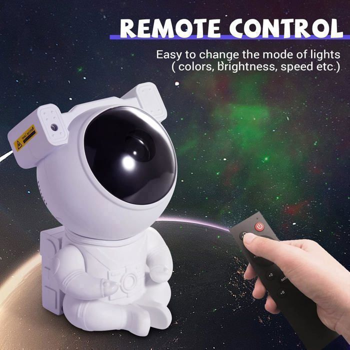 Projecteur Galaxie Astronaute Veilleuse Étoilée Avec Télécommande - Décoration Chambre Enfant