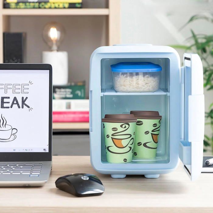 Klarstein Mini Frigo de Chambre de 10L pour Snacks et Boissons, Petit Frigo Top Silencieux, Mini