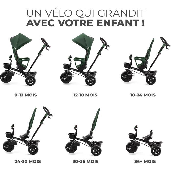 Kinderkraft Aveo Tricycle Bébé, aisienne Évolutif, Trike Bebe