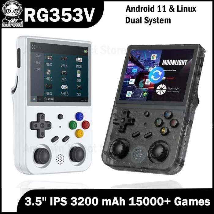 64G(10K Games) - RG353V blanc - Console de jeux vidéo Portable, écran ...