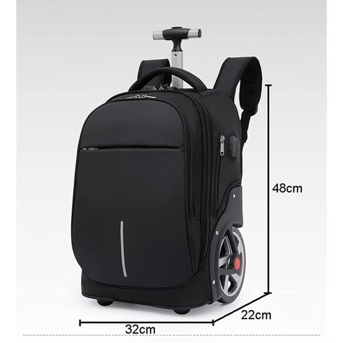 Sac Ordinateur Portable 19 Pouces Roulettes Homme Grande Femmes Capacite PC avec Chargement USB Affaires Scolaire Cdiscount Bagagerie Maroquinerie