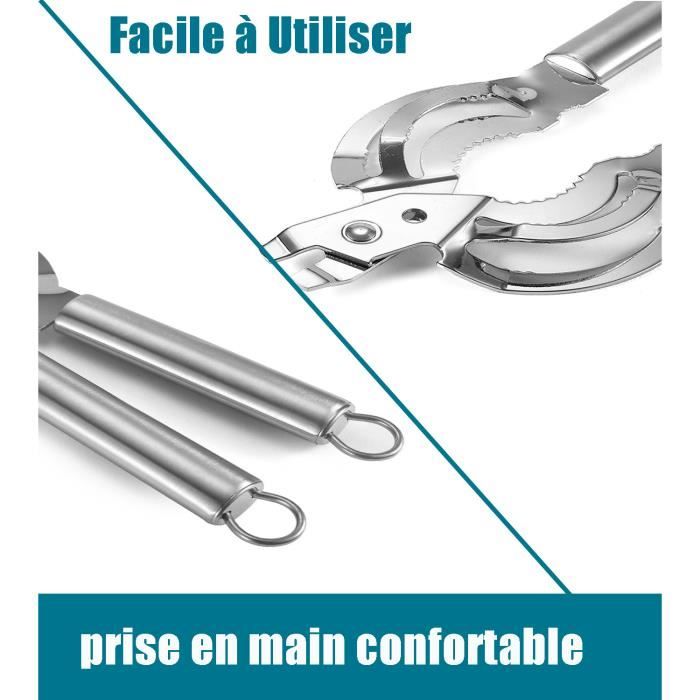 Ouvre-Boîtes Manuel 3 En 1 - Décapsuleur Et Ouvre-Bocal Ergonomique Avec Poignée Antidérapante - Idéal Pour Personnes Âgées Et Cuisine