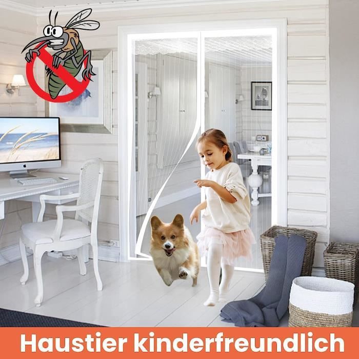 Moustiquaire Pour Porte à Fermeture Magnétique 100 X 220 Cm - Rideau à Fermeture Aimantée