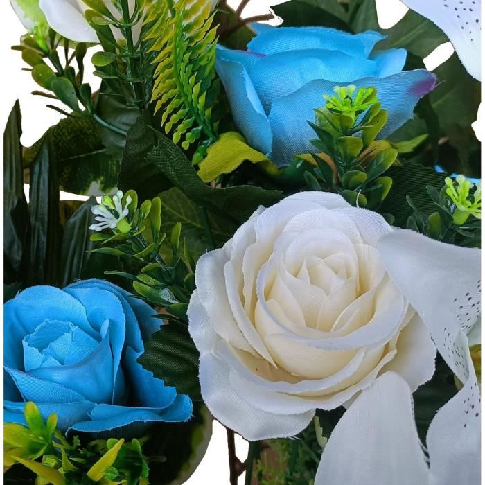 DRW Cœur De Fleurs Pour Cimetière 55 X 45 Cm - Décoration Florale Rose Élégante