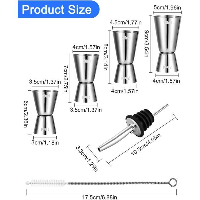 Jigger Cocktail OXO En Acier Inoxydable 3cl Et 5cl