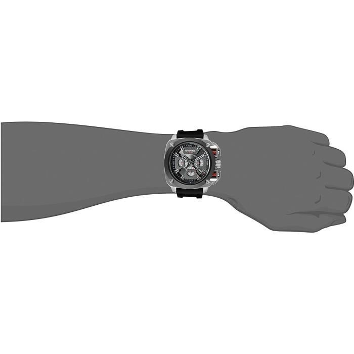 Montre diesel homme on sale bracelet silicone noir