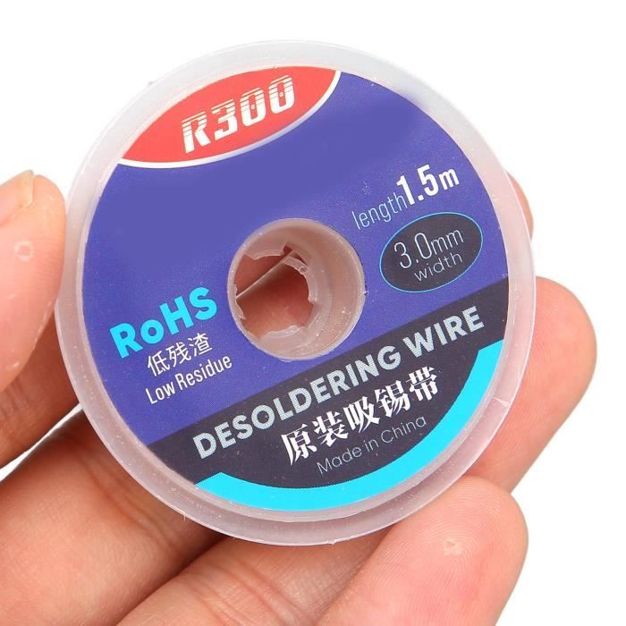 Tresses à Dessouder Tresse à Dessouder BOJACK 2.5mm X 3m - Fil Cuivre Pour Soudure Électronique | Nettoyage Composants CMS Accessoire Soudure CMS