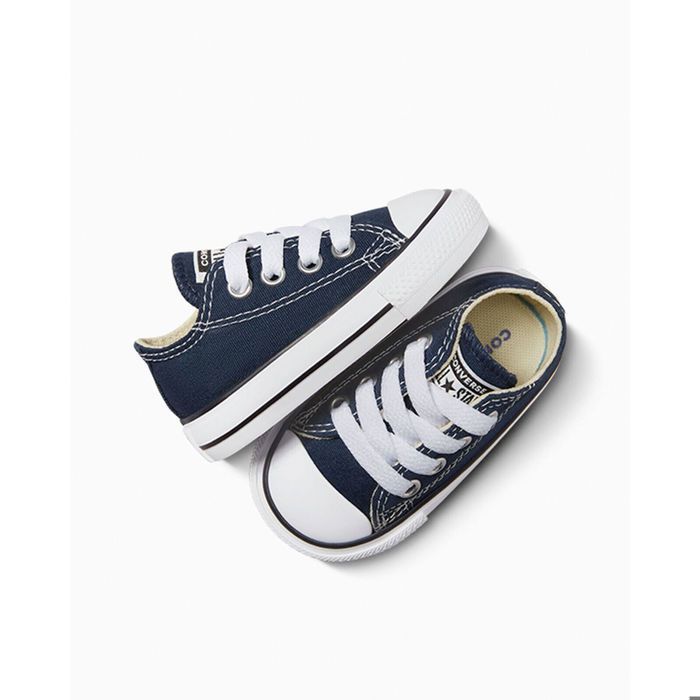 Basket basse Toile Mixte CONVERSE Marine Bleu Lacets Enfant