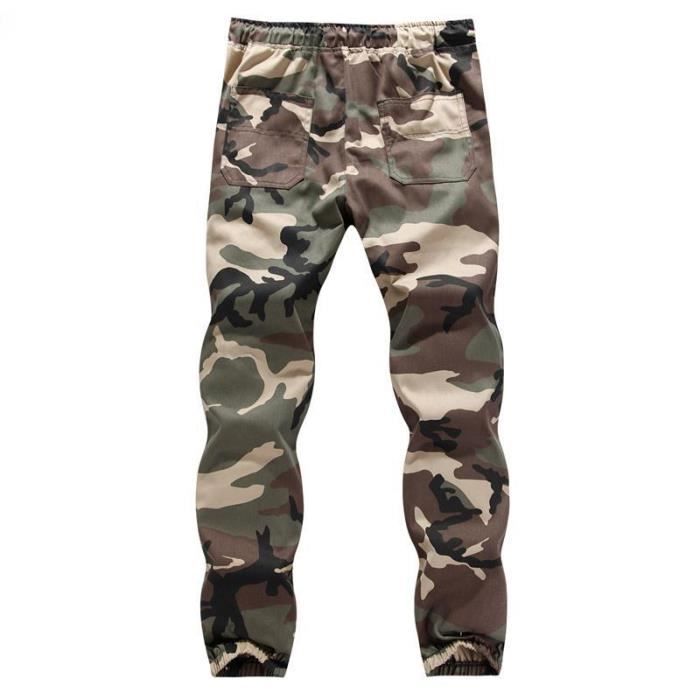 Pantalon Cargo FUNMOON Camo Vert armée Style Militaire