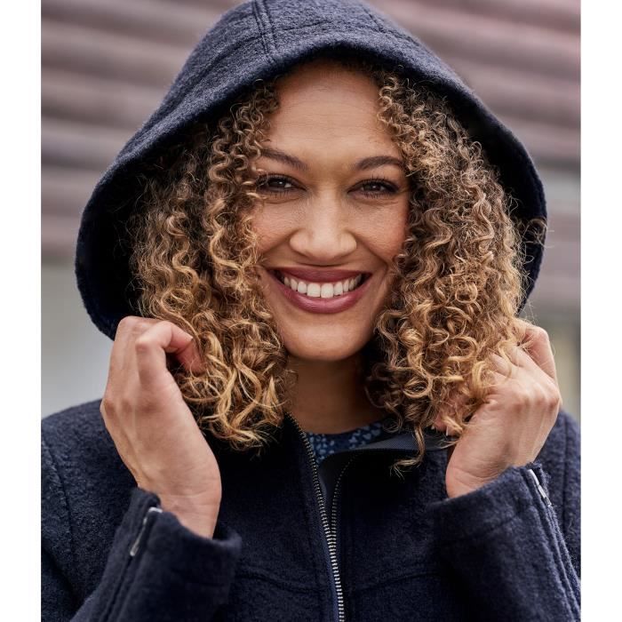 Manteau laine bouillie bleu deals