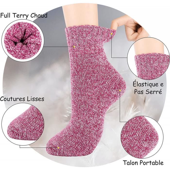 Chaussettes Thermiques Femme Multicolore Full Terry Taille 35 42 Multicolore Cdiscount Sport