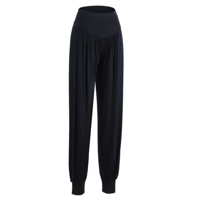 Lot de 2 Pantalon Sarouel Femme Sport Taille Haute Bouffant Pants