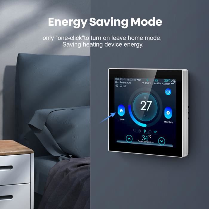 Thermostat connecté sans fil, Contrôleur de température domestique RF  programmable Alimenté par batterie-usb Tuya Alice - Cdiscount Bricolage