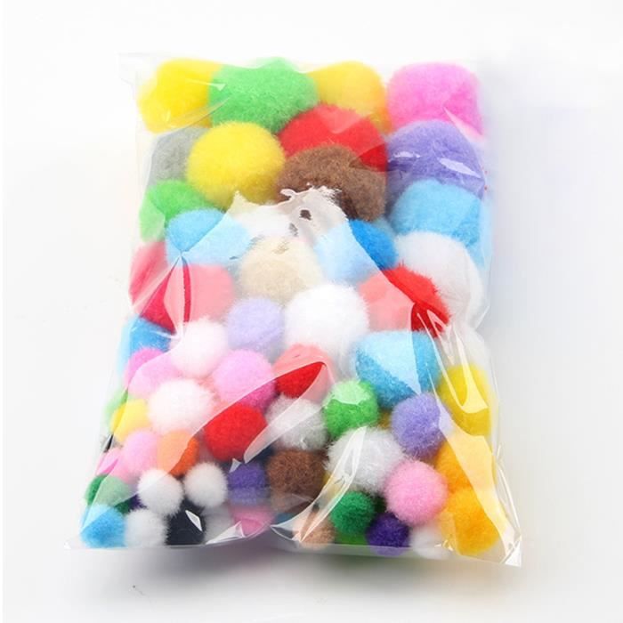 Lot De 60 Pompons Moelleux 5cm - 15 Couleurs Assorties - Pour Loisirs Créatifs Et Décorations