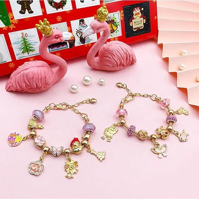 Calendrier De L'Avent 2025 - 24 Jours Bracelet à Faire Soi-même - 22 Breloques Noël - Cadeau Filles