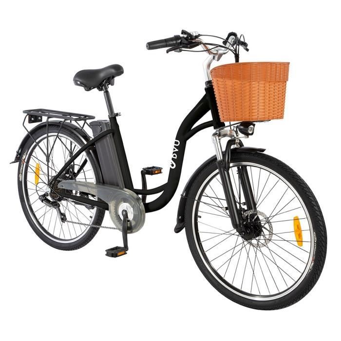 Velo electrique femme DYU C6 Autonomie 60km 26 Pouces draisienne electrique 25km h VTC bike de ville amortisseur avant 48V13Ah Noir Cdiscount Sport