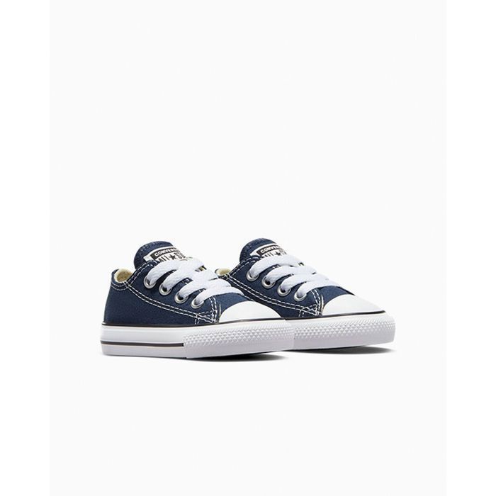 Basket basse Toile Mixte CONVERSE Marine Bleu Lacets Enfant