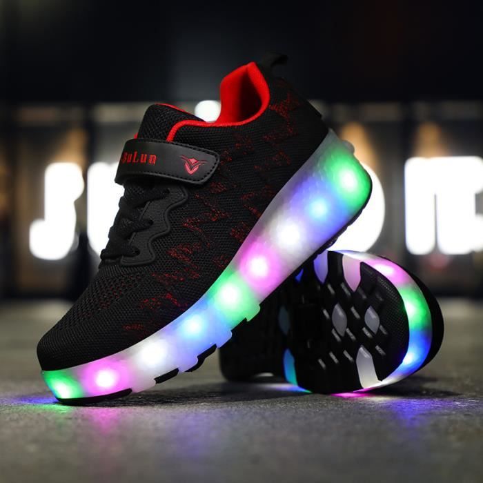 Chaussures à roulettes LED pour enfants - Rose - Skateshoes Basket Sneakers  Double Roues - Achat / Vente Chaussures à roulettes LED pour enfants - Rose  - Skateshoes Basket Sneakers Double Roues - Cdiscount