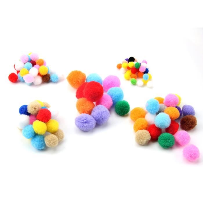 Tyqour - Lot De 100 Pompons Multicolores 20mm - En Polyester Doux - Pour Bricolage, Déco, Projets Créatifs Enfants Et Adultes