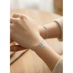 Chaîne De Cheville Attrape-rêves Avec Pierre Turquoise - Argent Massif 925/1000 Rhodié - Neuf Avec étiquettes