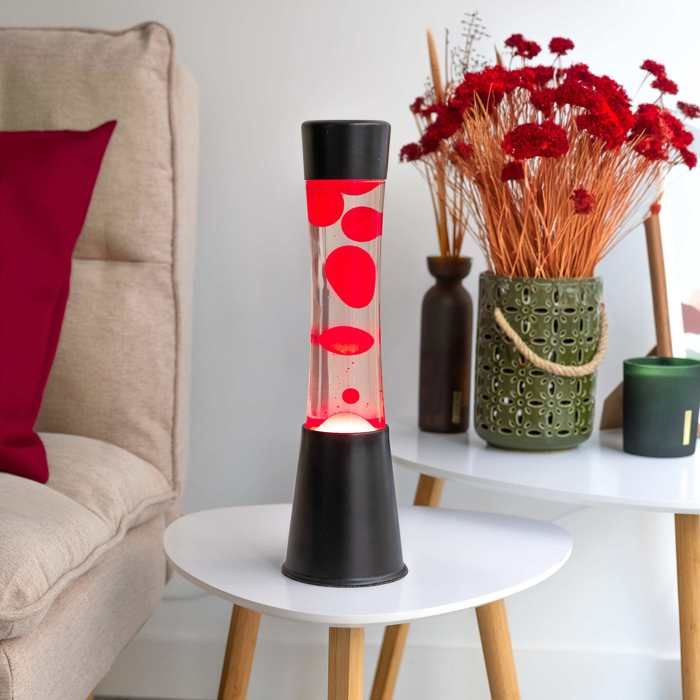 Lampe à Lave LED 7 Couleurs Fisura – Lampe Décorative Relaxante Changeante, Base Noire, Idéale Cadeau Ambiance Lumineuse 30cm