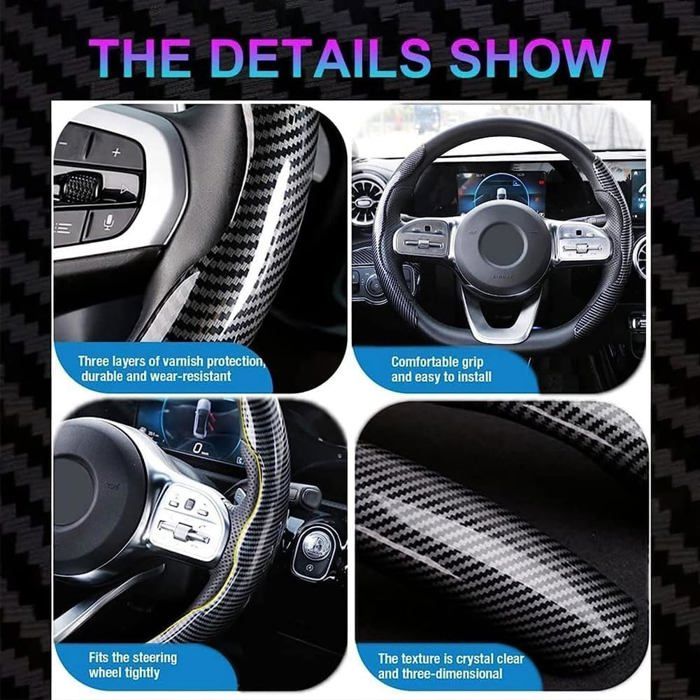 Housse De Volant En Daim Alcantara – Pour BMW X5 / X5M – Antidérapante, Respirante – Installation Facile – Look Carbone Et élastique