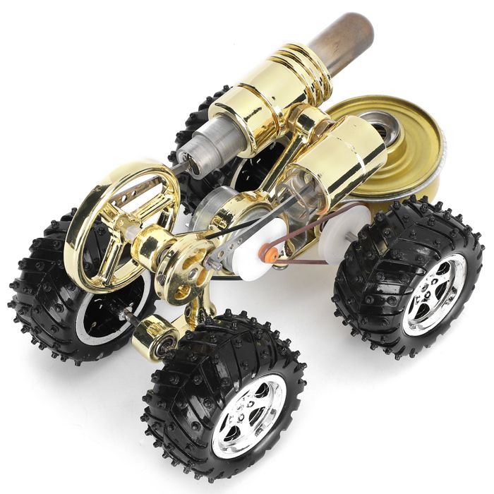 Kit Moteur Stirling En Forme De Voiture – Pré-assemblé – Alliage De Zinc – Éducatif Et Déco – Fonctionne à L’alcool
