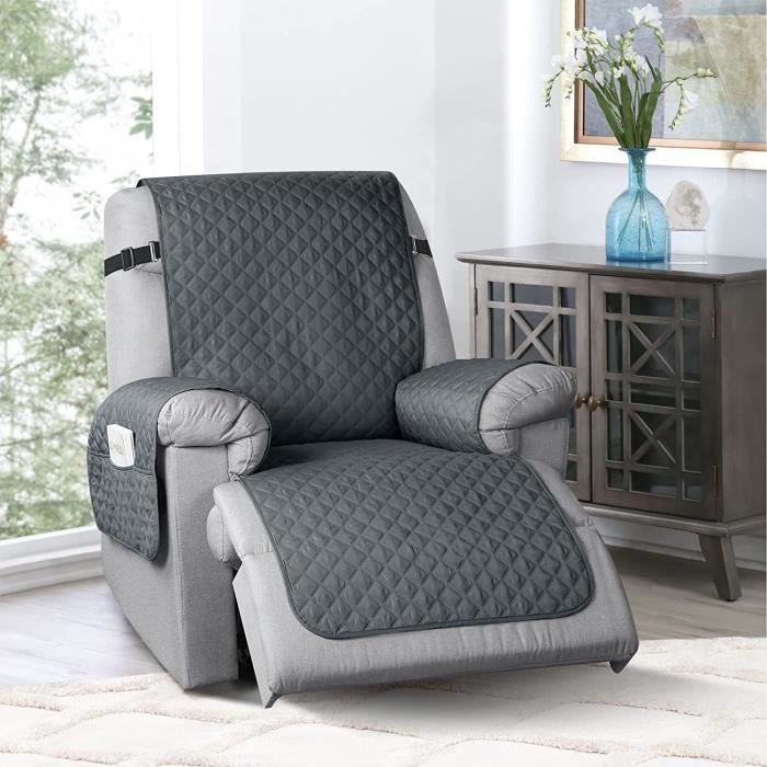 Highdi Housse de Fauteuil Relax Doux Extensible Géométrie, 4 Pièce Housse de Canapé Antidérapante avec Poche Latérale, Protege de Meubles Lavable pour 1 Places Fauteuil Inclinable (Mandala