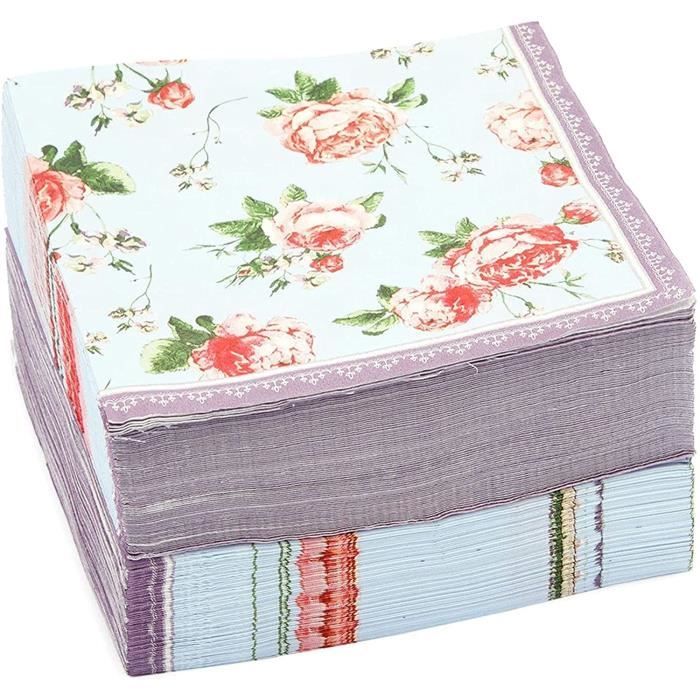 Les serviettes en papier roses 16,5 x 16,5 cm. Paquet de 75., Simons  Maison, Serviettes de table en papier, Salle à manger