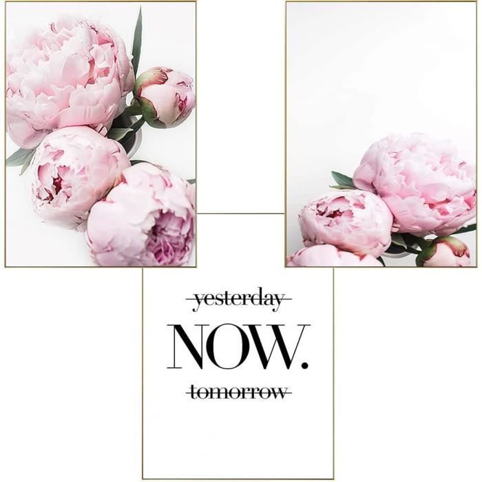 3 Affiche Fleur Rose Citation Positive Noir et Blanc Poster ..., image size:700x700