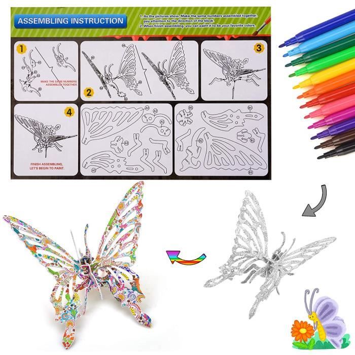 Puzzle à Colorier 3D, Jouet Fille 8 9 10 11 12 Ans, Loisirs créatifs, Jeux  Puzzle, 7-12 an Bricolage Enfant Cadeaux A246 - Cdiscount Jeux - Jouets