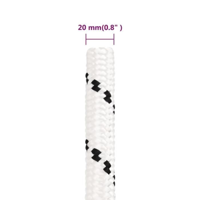 Corde Polyester VEVOR Ultra Résistante 11,1 Mm X 61 M - Charge Max 3810 Kg, Multi-usage