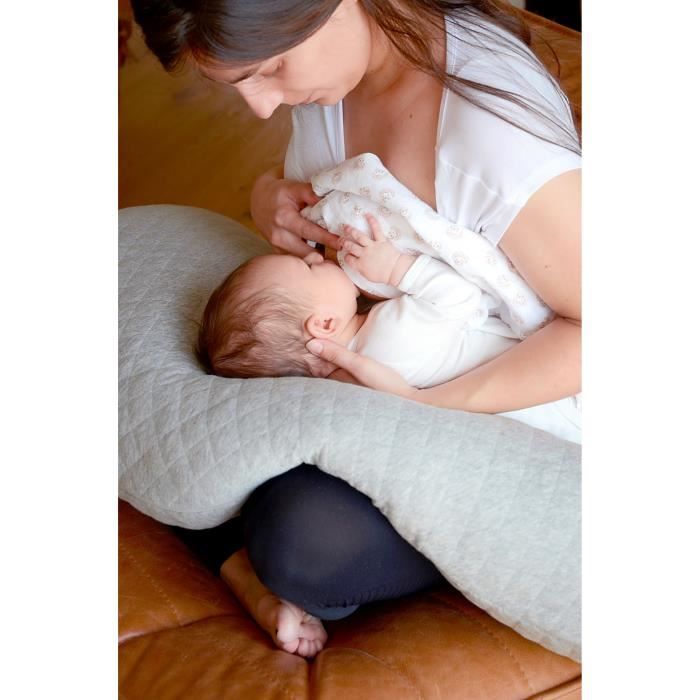 Babyly : Coussin de maternité / grossesse Gris en lin