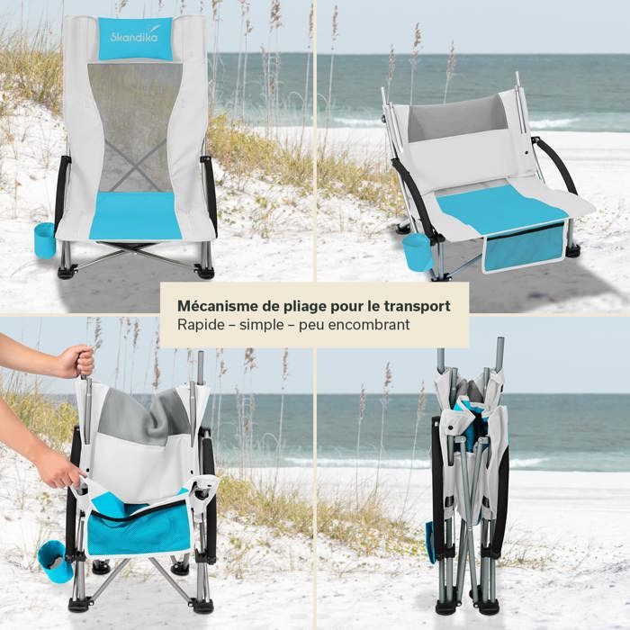 CHAISE DE TABLE PLIANTE ET CONFORTABLE POUR LE CAMPING QUECHUA