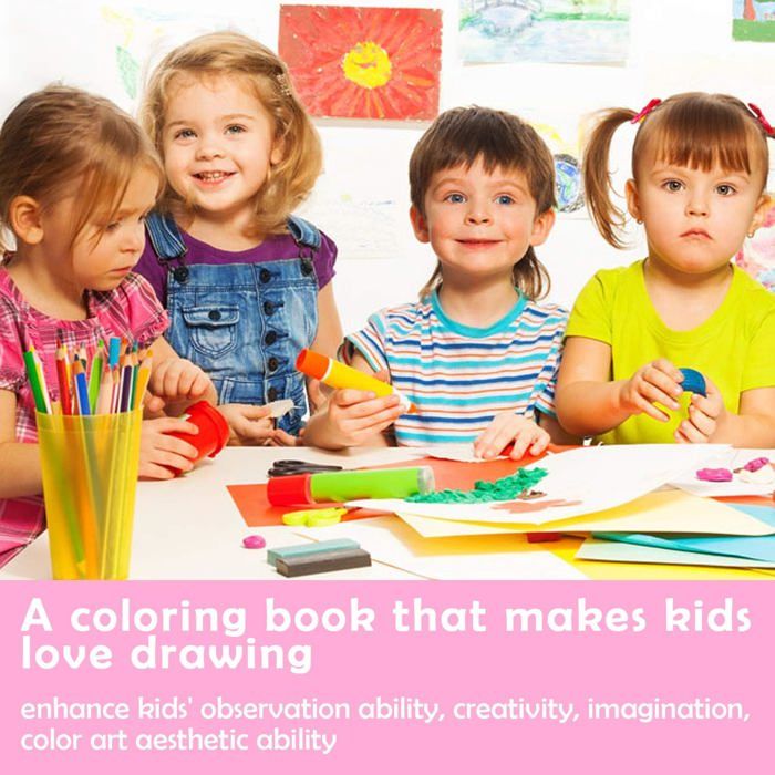 PinkSheep Kit De Coloriage Magique Panda Pour Enfants – 60 Pages + 16 Crayons Bicolores – Cadeau Anniversaire Top Pour Filles Et Garçons 3-12 Ans Kit Coloriage Filles Garçons