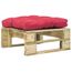 Banc De Jardin Repose Pied Palette De Jardin Avec Coussin Rouge Bois Vert Fsc Achat Vente Banc D Exterieur Banc D Exterieur Cdiscount
