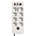 Multiprise/Parafoudre - EATON Protection Box 8 Tel USB DIN - PB8TUD - 8 prises DIN + 1 prise tel/RJ + 2 ports USB - Blanc & Noir-0