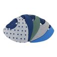 Bavoir bandana bébé garçon - lot de 5 - doublé coton éponge et polaire - triangle - pression - mixte bleu marine blanc avec motif --0