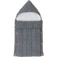 XJYDNCG Nid d'ange - Couverture de réception tricotée pour bébé - Convient pour 0-6 mois - gris 10-0