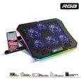 SPIRIT OF GAMER – AIRBLADE 1200 – Support PC Portable Ventilé RGB - 10’’à19‘’ -0