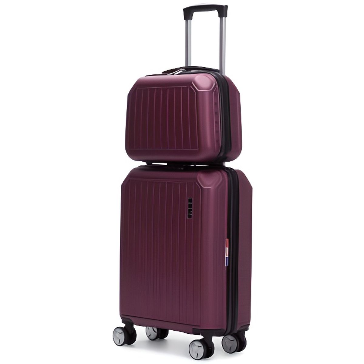 VIOLET 4 ROUES Valise Bagage Chariot Vacances Sac De Voyage Case Set Rigide