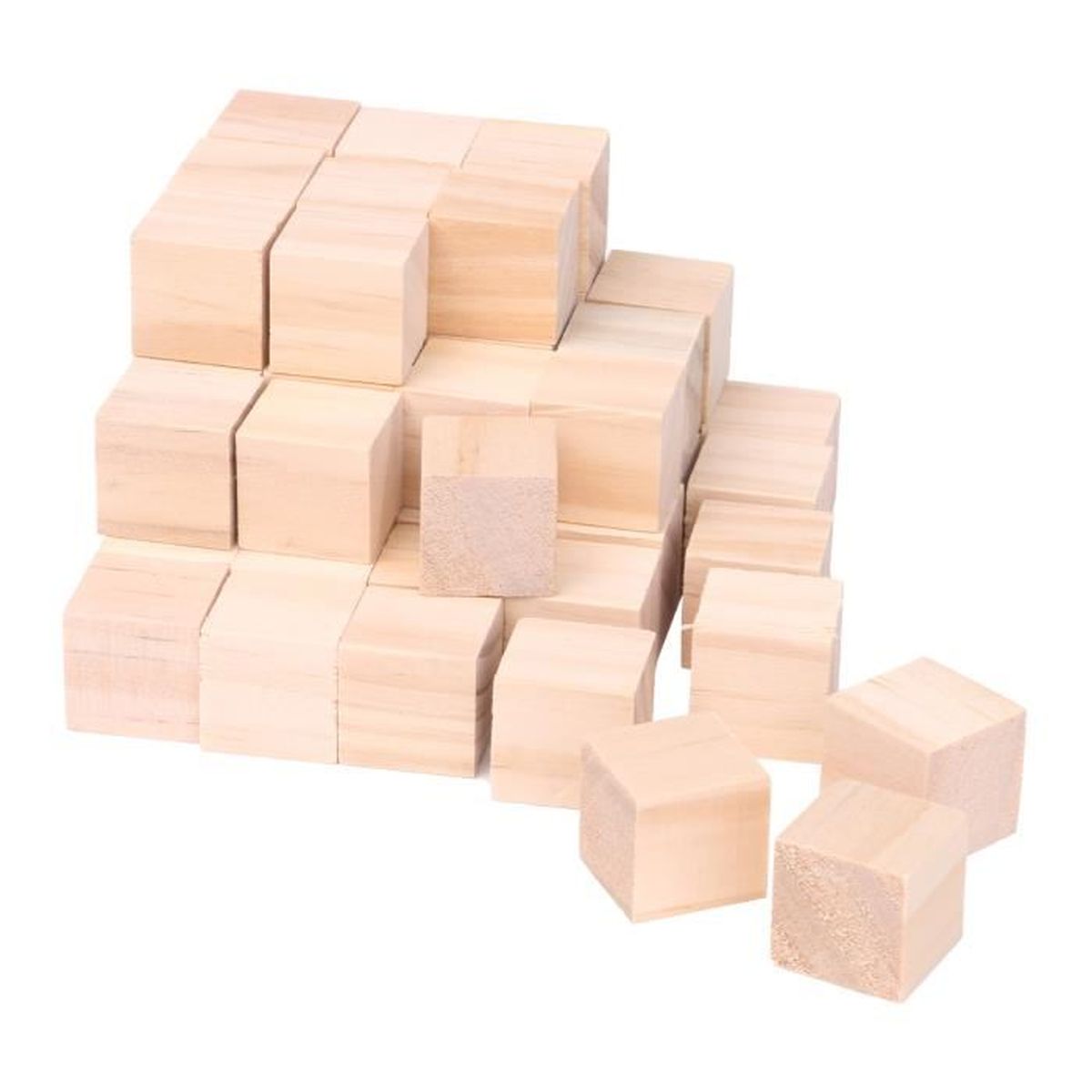 100 pièces multicolore en bois cubes blocs carrés artisanat décoration 